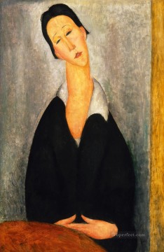 アメデオ・モディリアーニ Painting - ポーランド人女性の肖像画 アメデオ・モディリアーニ